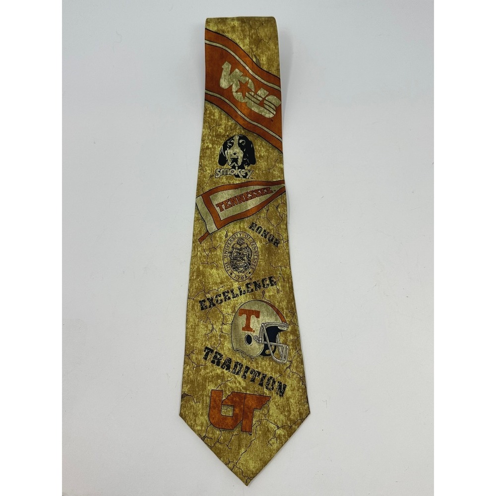 Eagle Neckwear University of Tennessee Vols Silk Tie Smokey Mascot Football Gold